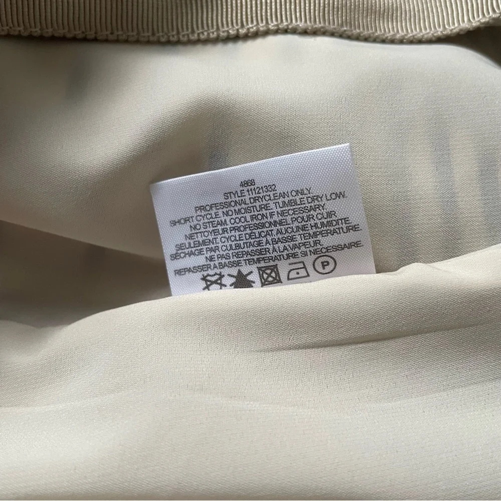 Tory Burch Opalina Striped Ruffle Pleated Shore Khaki Riptide Silk Skirt EUC 12
